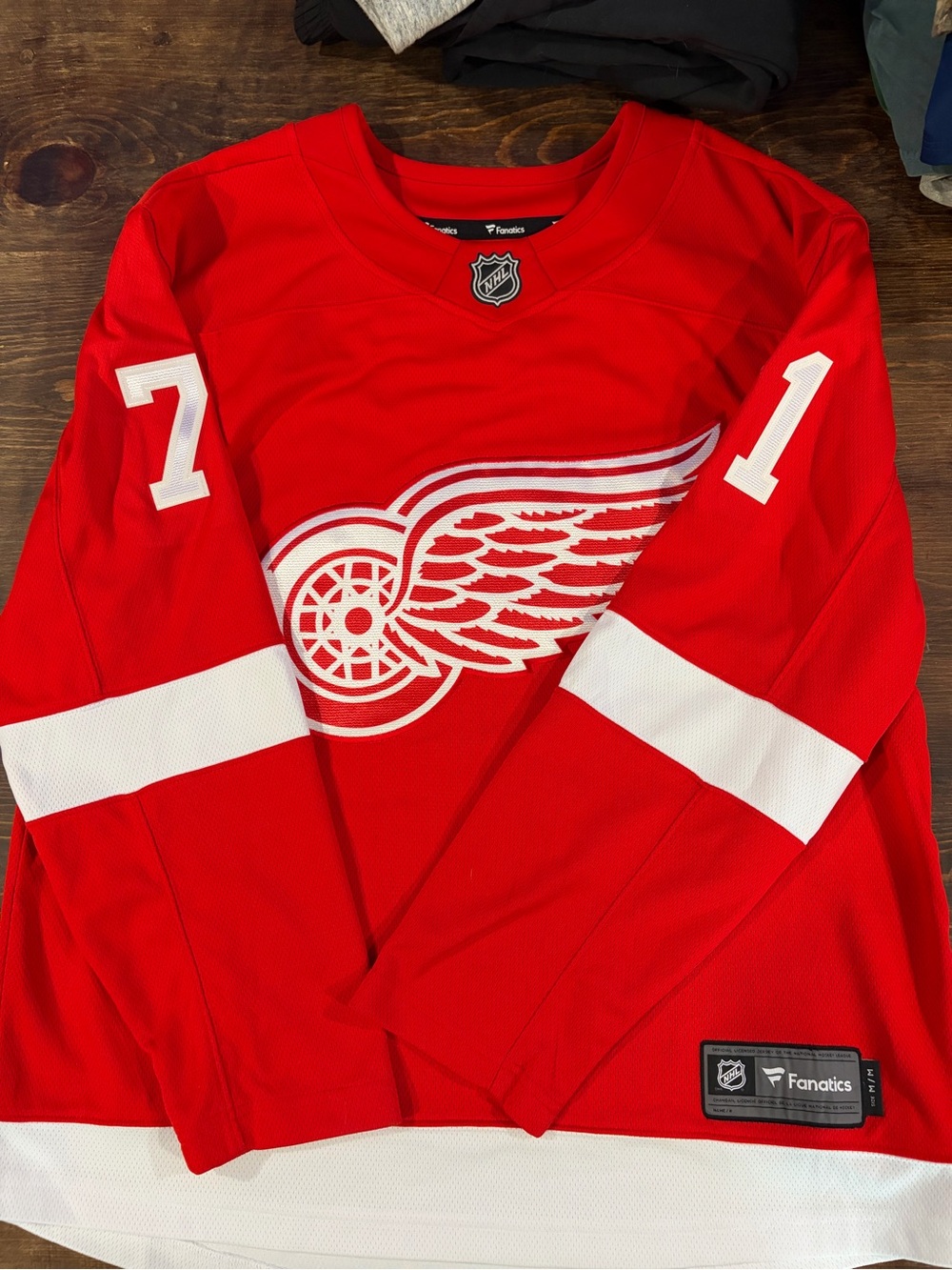 Fanatics Red Detroit Red Wings Men's Hockey Jersey with White Accents